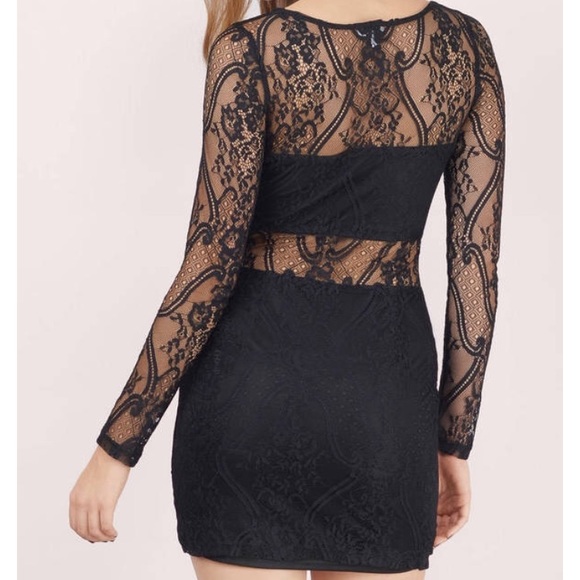 Tobi Black Midi Bodycon Lace Dress - Picture 3 of 4